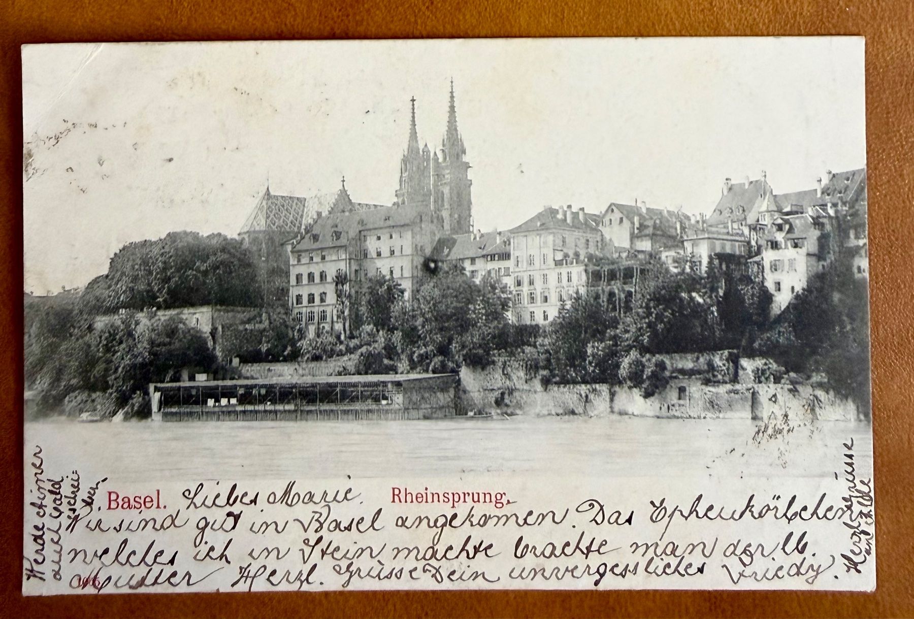 Cartoline postali: Basel - Rheinsprung 1903 – Usato da Lutry venduto da Ediego