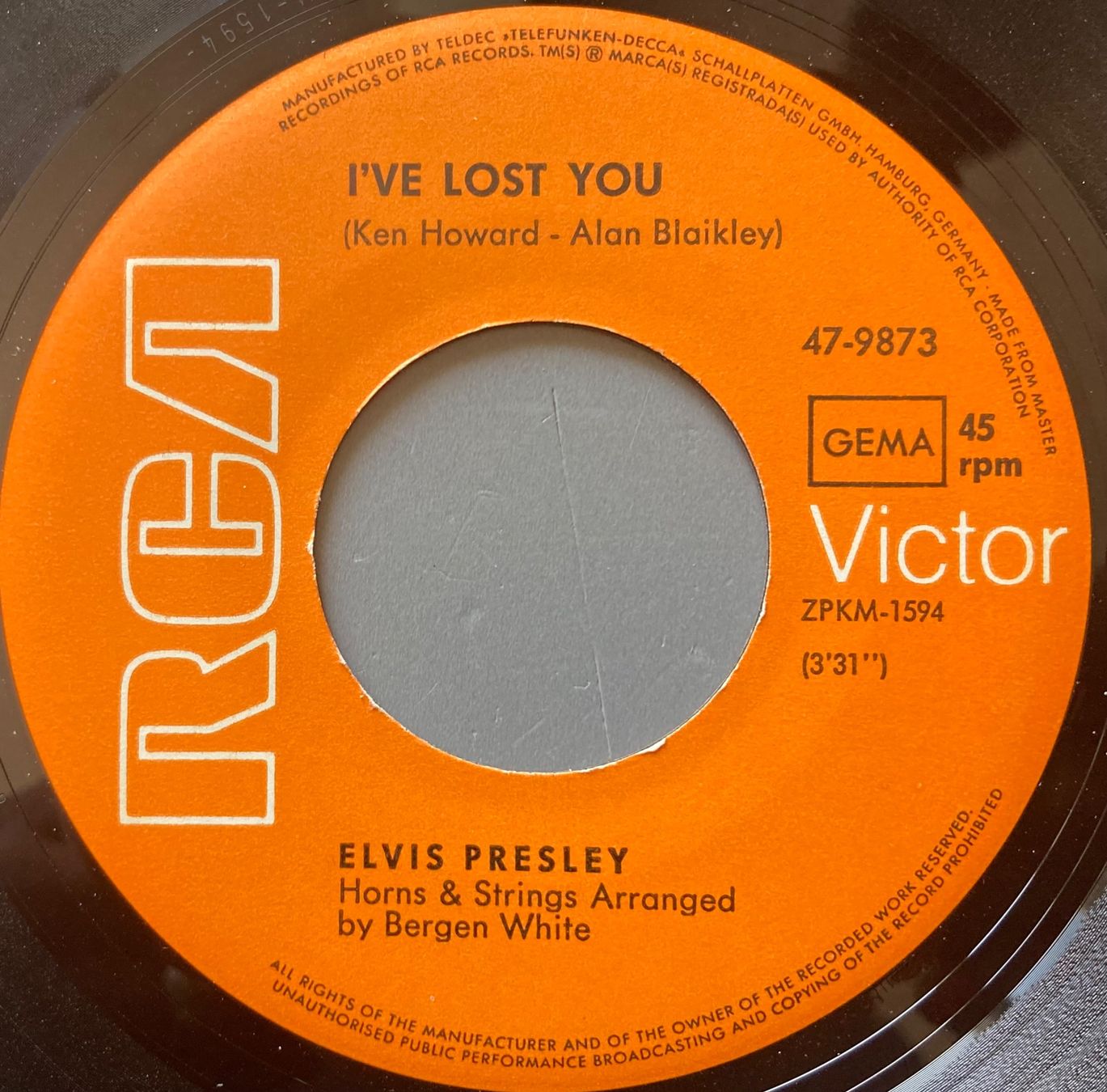 Dischi in vinile: ELVIS - I'VE LOST YOU / THE NEXT STEP IS LOVE – Usato da Poliez-Pittet venduto da Newtown-Records 2