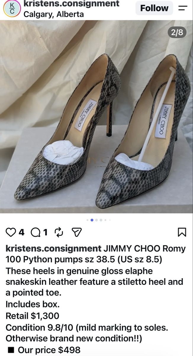 Jimmy Choo Damenschuhe: NEW ⭐️ JIMMY CHOO Pumps Gilbert Python Size 37 – Neu und originalverpackt aus Winterthur von Atelier.W 9
