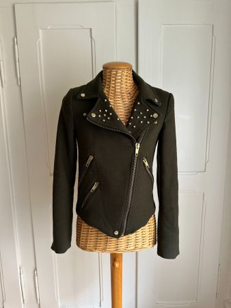 ZARA - Biker Jacke olivgrün XS