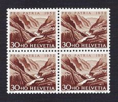Pro Pateria 1952 B59 Viererblock ungestempelt SBK Sfr. 24.00