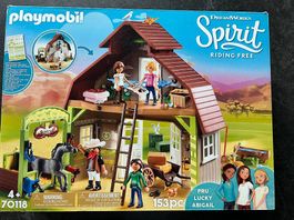 PLAYMOBIL DreamWorks Spirit 70118 Pferdestall mit Lucky 4J+