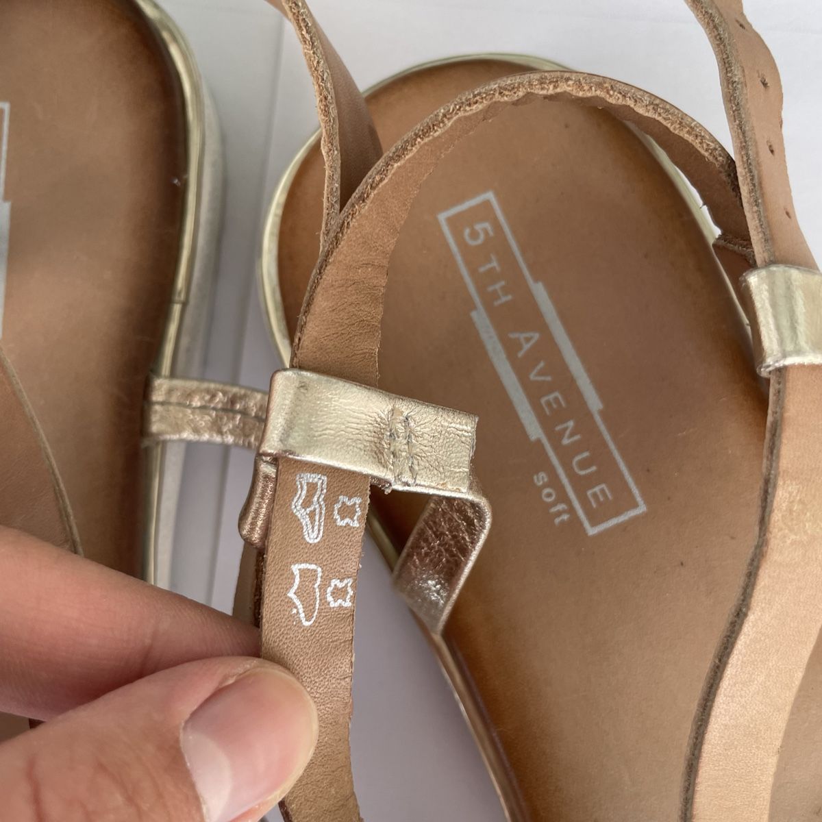 Scarpe da donna: Leder Sandalen Braun Gold 5th Avenue – Usato da Bellach venduto da Lapislazuli_blues 2