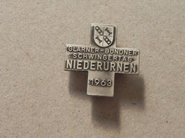 Abzeichen GL - GR Schwingfest Schwingen Niederurnen GL 1963