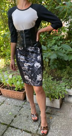 MARCCAIN Elegante abito nero e bianco-M/L👌feste👌vacanze
