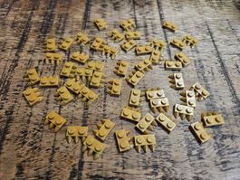 lego 15208 lot de 50 pièces Pearl Gold Plate, Modified 1 x 2