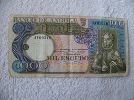 Angola 1000 Escudos Banknote von 1973, Top Zustand!
