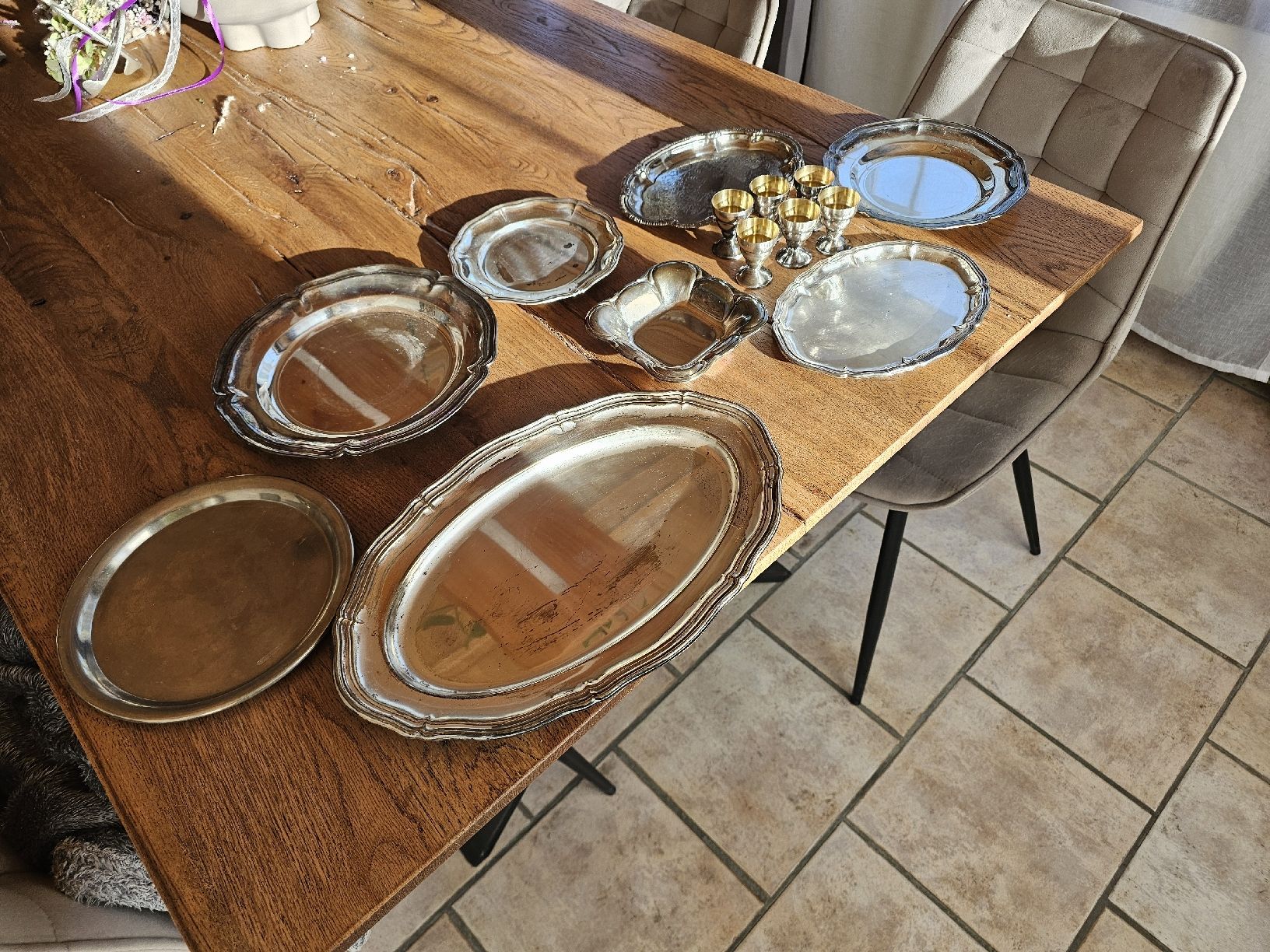Servierplatten: Servierplatten und Eierbecher Set versilbert – Gebraucht aus Dietschwil von mic_929r 1