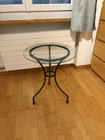Beistelltisch Glas Metall rund guter Zustand