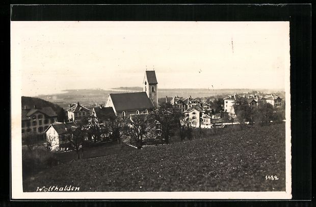 Cartoline postali: AK Wolfhalden, Ortspartie mit Kirche – Usato da Berlin venduto da bartko-reher