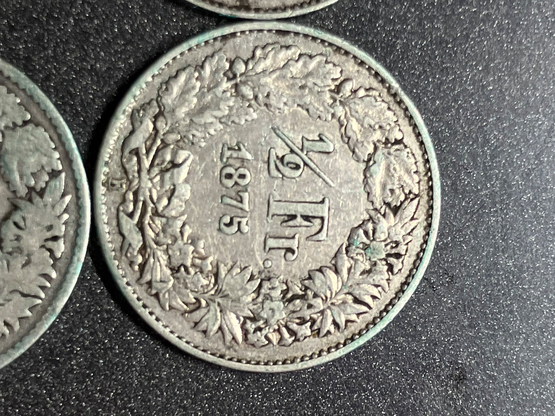 Tutti le monete: 4  x 50 Rappen  1875 - 1882 – Usato da untervaz venduto da Wingert 3