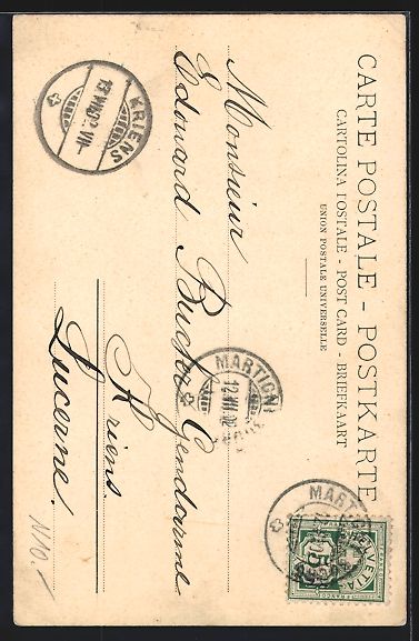 Ansichtskarten: AK Salvan, Teilansicht mit Kirche, 1902 – Gebraucht aus Berlin von bartko-reher 1