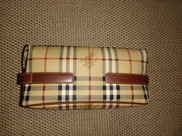 Trousse de toilette Burberry vintage en toile tartan