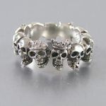 Neu: Ring Skullbande Silber 925 / Gr. 59