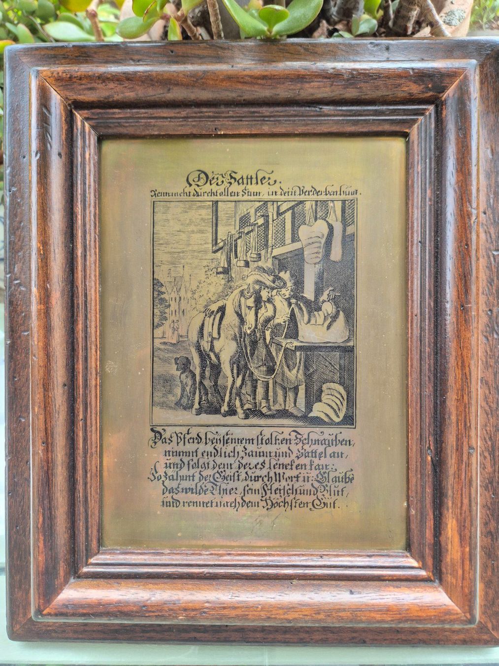 Posters & Illustrations: Messing Platte Der Sattler, gerahmt – D'occasion à Bern par aronari