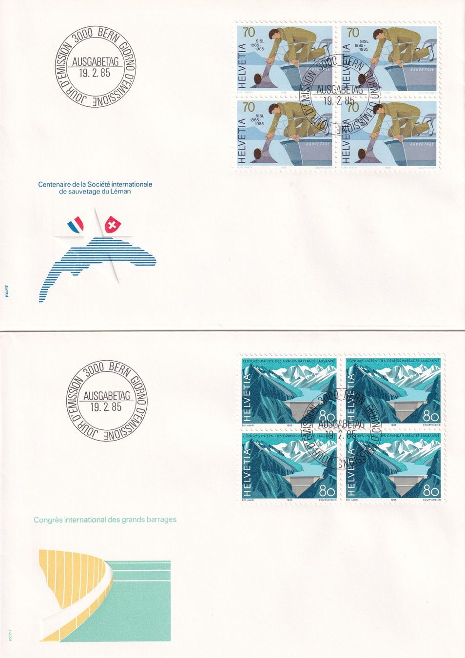 Tutti i francobolli: Lot 7 Briefe FDC 4er Block  1985 – Usato da Rossa venduto da becky05 1