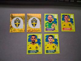 FIFA WM 2026 Sticker Set Schweden, Neuwertig, 6 Stk.