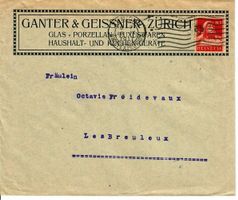 Brief, Gantner & Geissner Zürich 1917