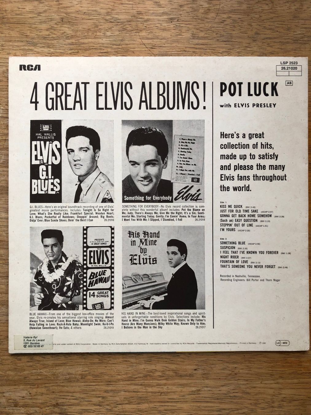 Dischi in vinile: Elvis – Pot luck (LP) – Usato da Grenchen venduto da Kogi7 1