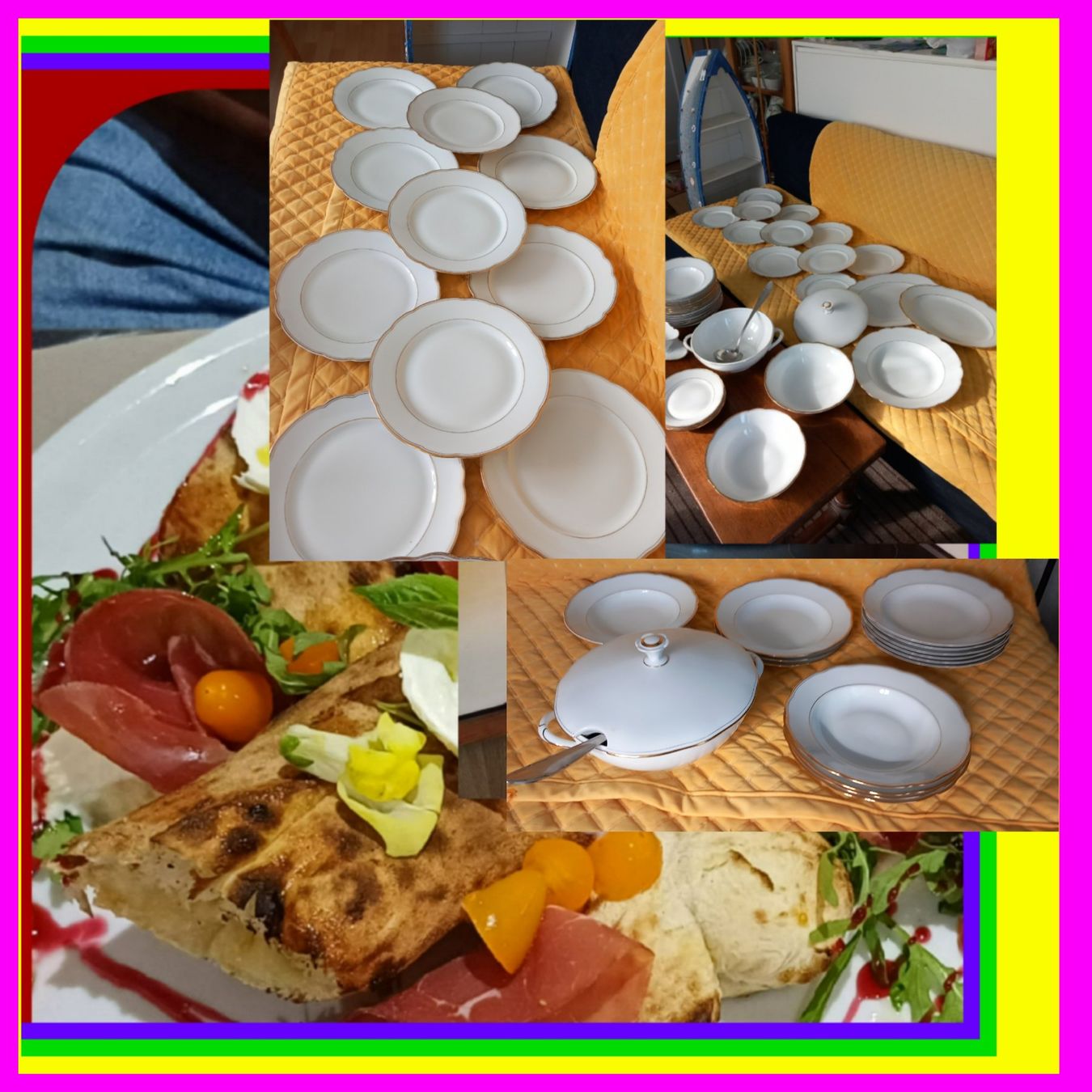 Services de table: Service vaisselle blanc bordure dorée – D'occasion à Payerne par jea_m6nb 1
