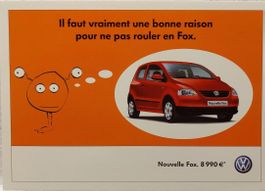 VW   Nouvelle  FOX  -  carte du concessionnaire