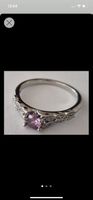 Eleganter Ring 925 versilbert mit Amethyst Gr 59