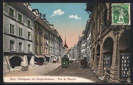 Bern, Marktgasse mit Zeitglockenturm und