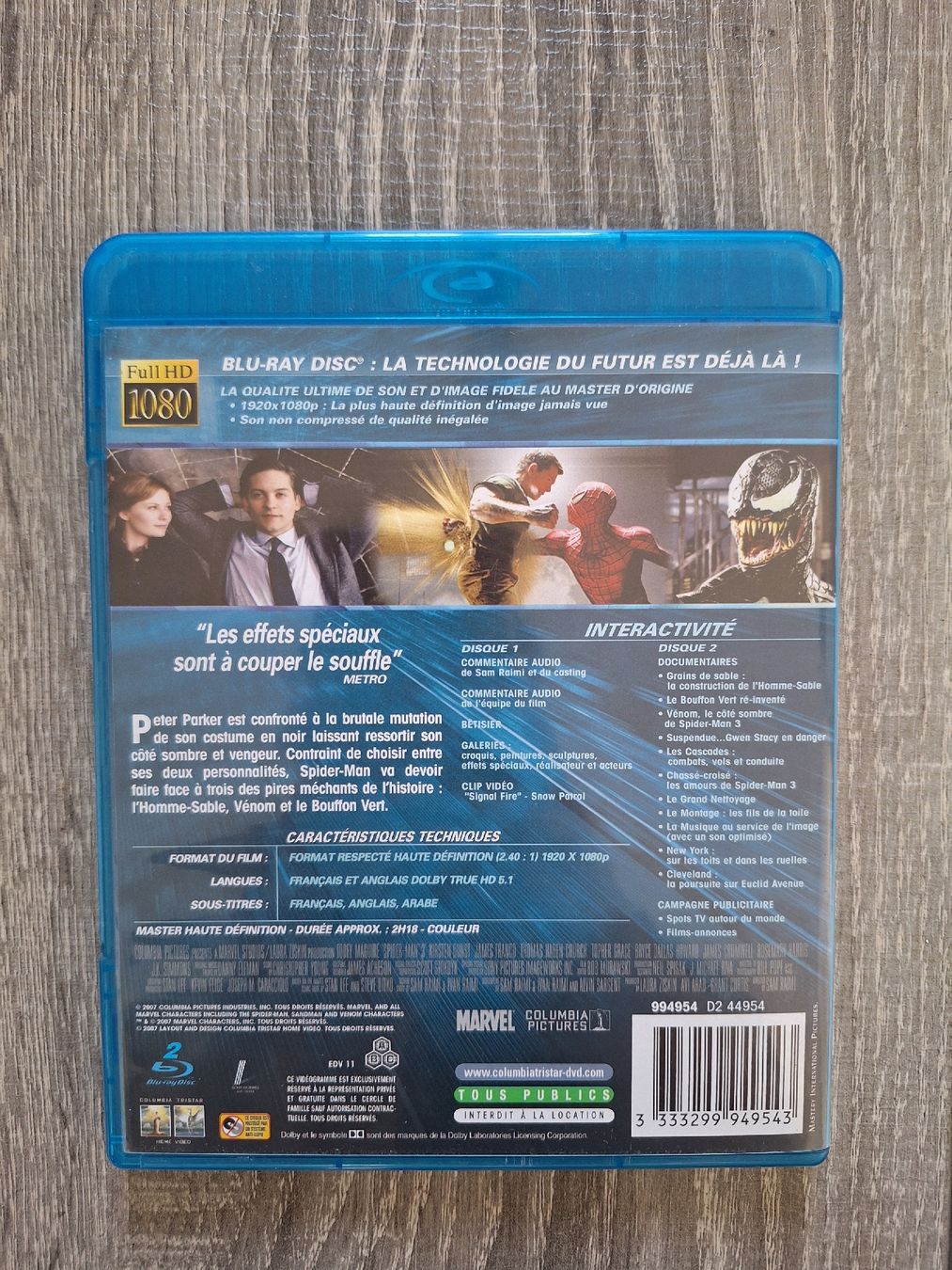 Tutti i DVDs: Spider-man 3 - Bluray – Usato da Porrentruy venduto da Ikoss 1