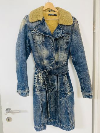 gefütterter Jeans-Mantel Gr. M