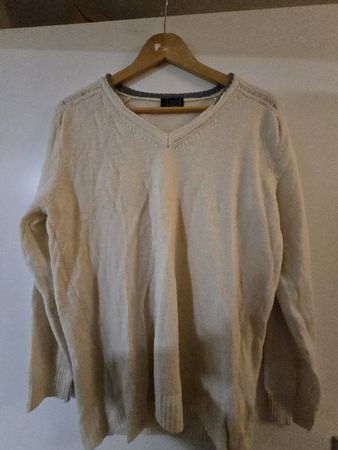 Lab1 Fine Merino Wolle Beige Sweater - Grösse L