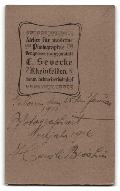 Fotografie & Manifesti: Fotografie C. Sevecke, Rheinfelden, Ein  – Usato da Berlin venduto da bartko-reher 1