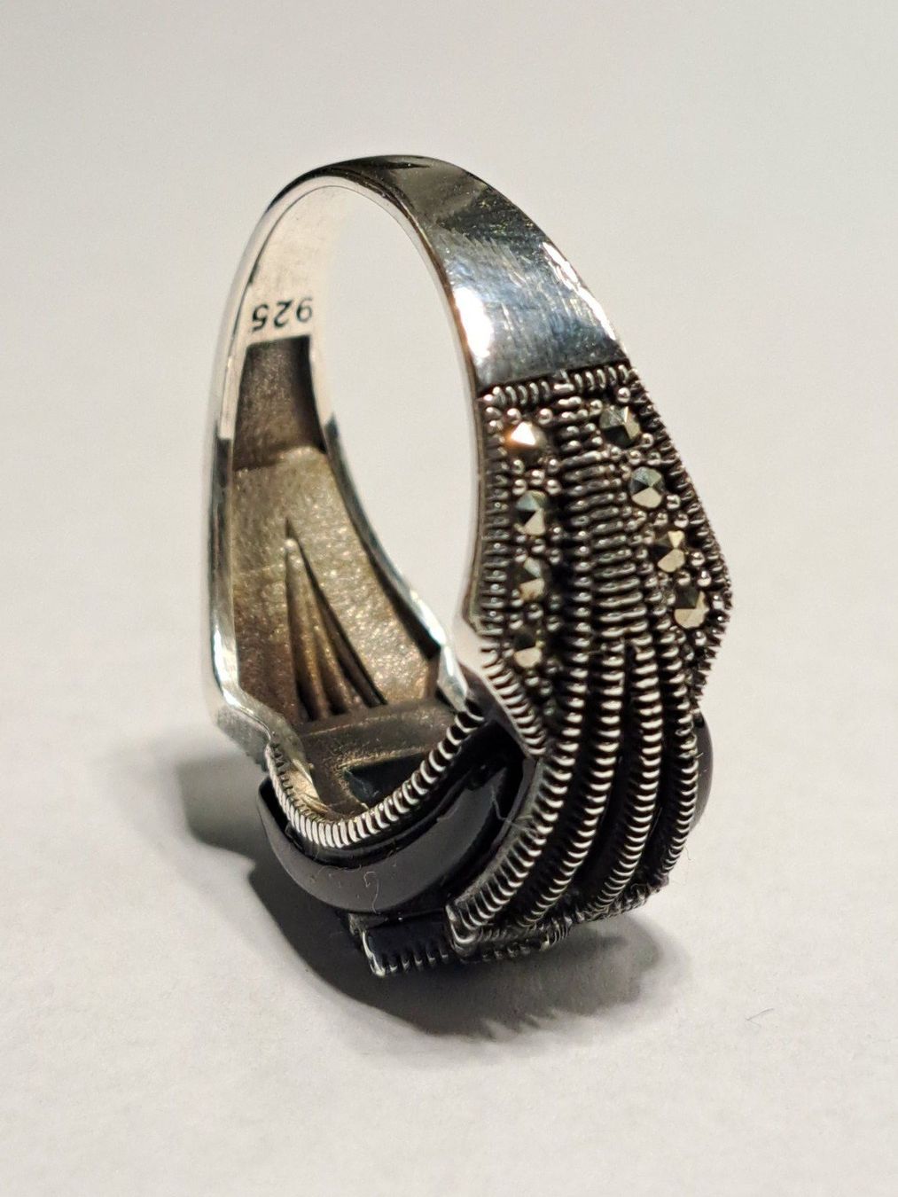 Ringe: 0029 - Bague en argent, Onyx, taille 62 – Neu und originalverpackt aus Neuchâtel von NIDAVELIR 2