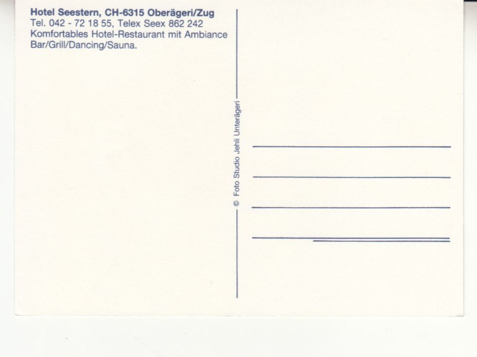 Cartoline postali: Oberägeri Seestern ca. 1970 – Usato da Bürglen TG venduto da StampGraf 1