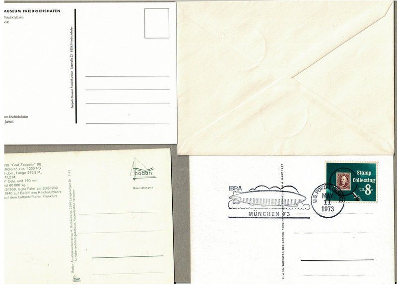 Alle Briefmarken: 4 Zeppelin Belege, wie neu – Neu (gemäss Beschreibung) aus Bonstetten von Pinguin75 1