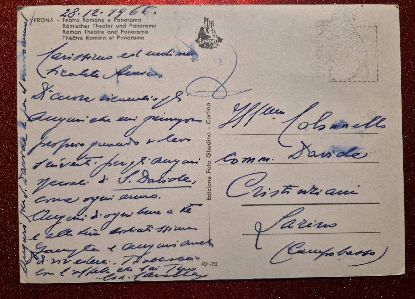 Cartoline postali: Verona Italien, 1965 – Usato da Melchnau venduto da Arthurius 1