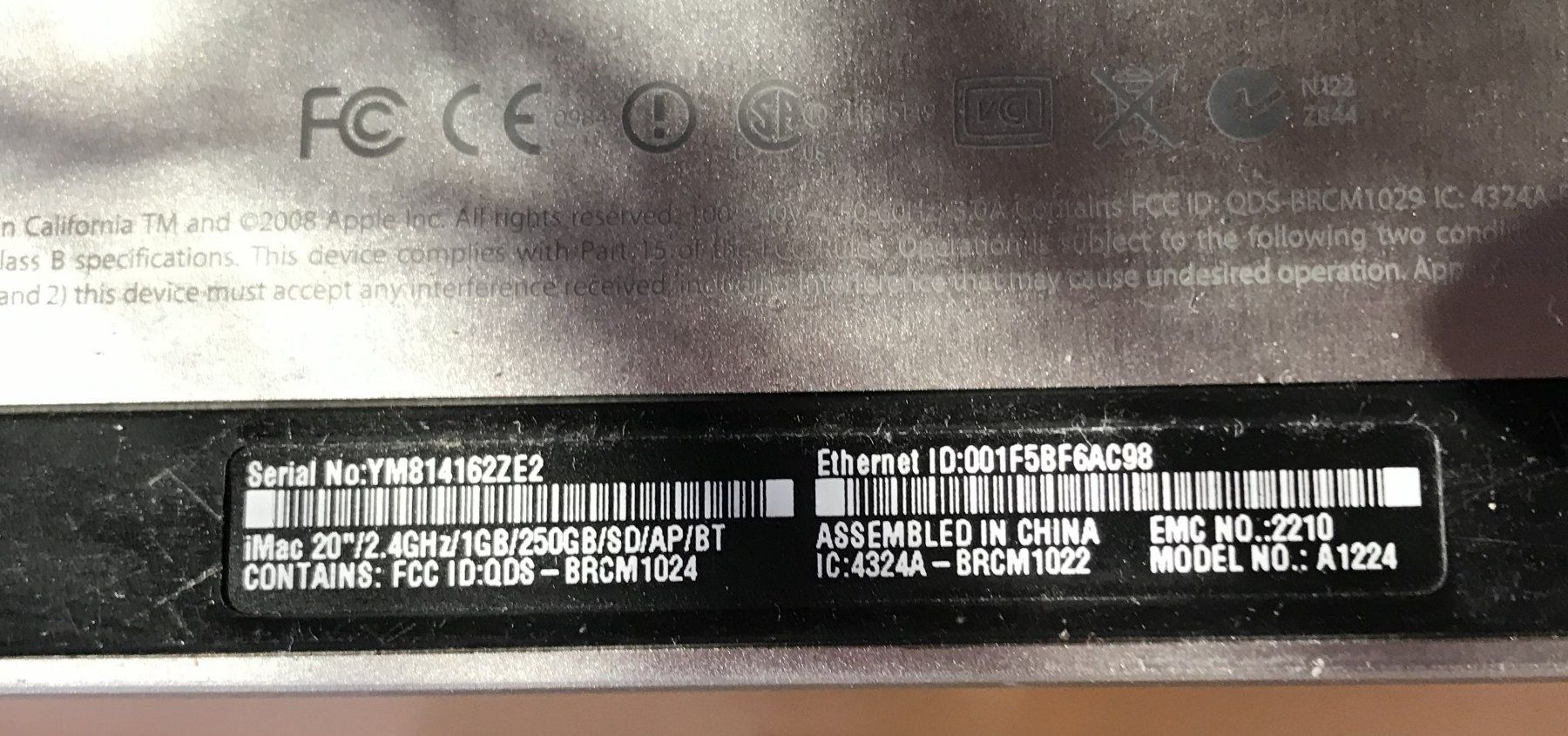 Apple PC: Apple iMac 20''  (Early 2008 - A1224) – Usato da Bern venduto da Zuelue 4