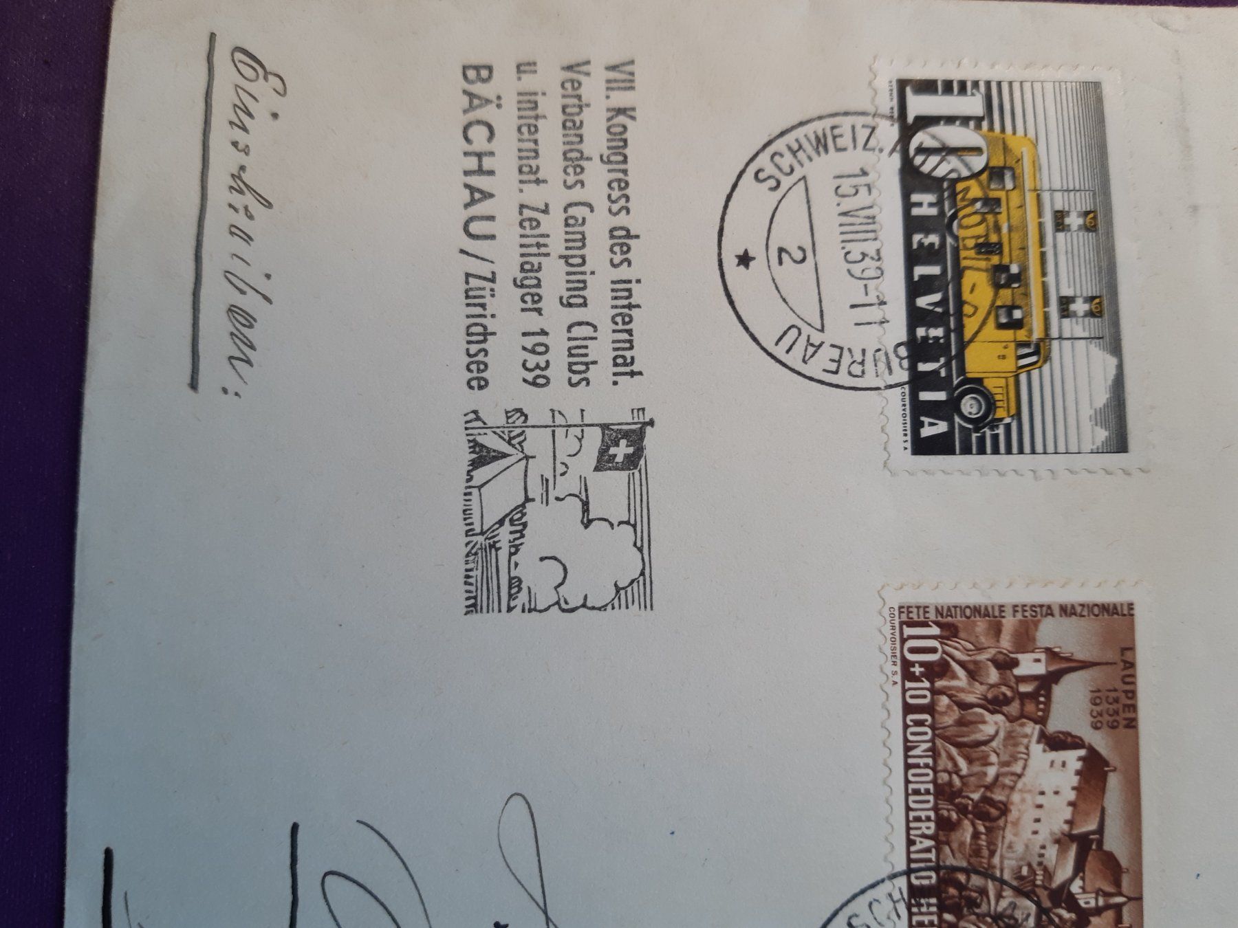 Tutti i francobolli: alter Brief von 1939 eingeschrieben, Wollerau-Rheinfelden – Usato da Wangs venduto da weisstannen01 1