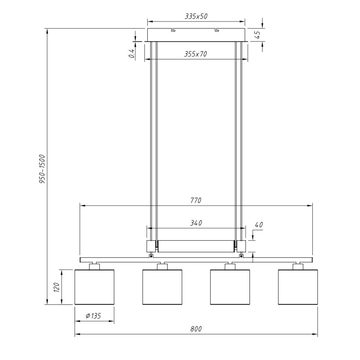 Lampadari & plafoniere: JoJo-Pendelleuchte, 150 cm x 77 cm – Nuovo (secondo la descrizione) da Kreuzlingen venduto da Smart-Light 4