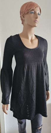 Damen Strickkleid schwarz Grösse S A-Linie Glockenärmel
