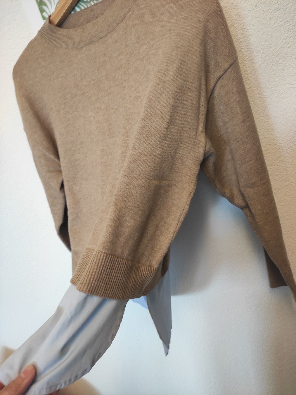 Mango Maglioni & Felpe: Pullover MNG Mango, beige mit Hemd-Einsatz Gr. XS  – Usato da Schliern b. Köniz venduto da Pecannut 2