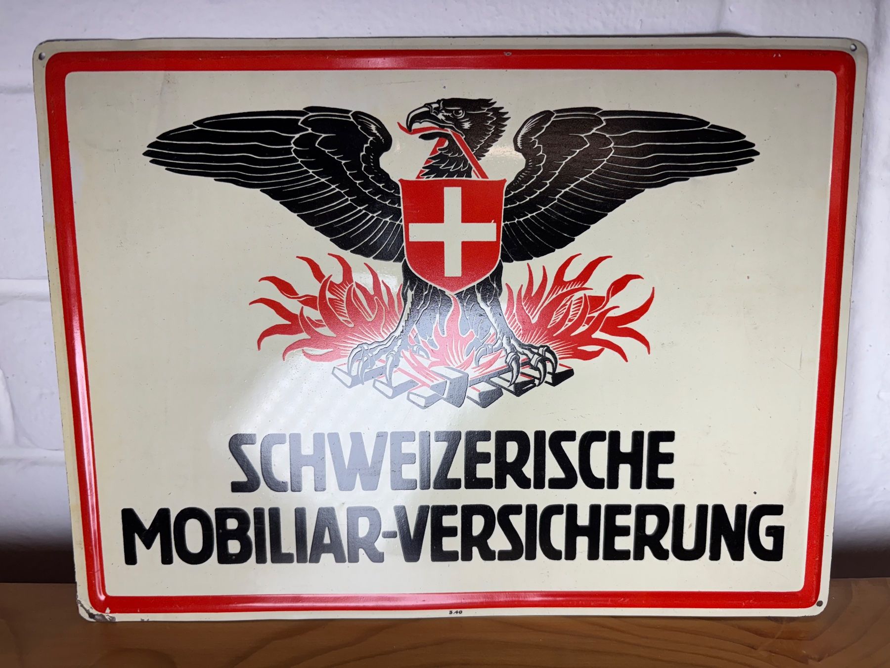 Insegne: Blechschild Schweizerische Mobiliar Versicherungen vintage – Usato da Hinwil venduto da DaniBachman
