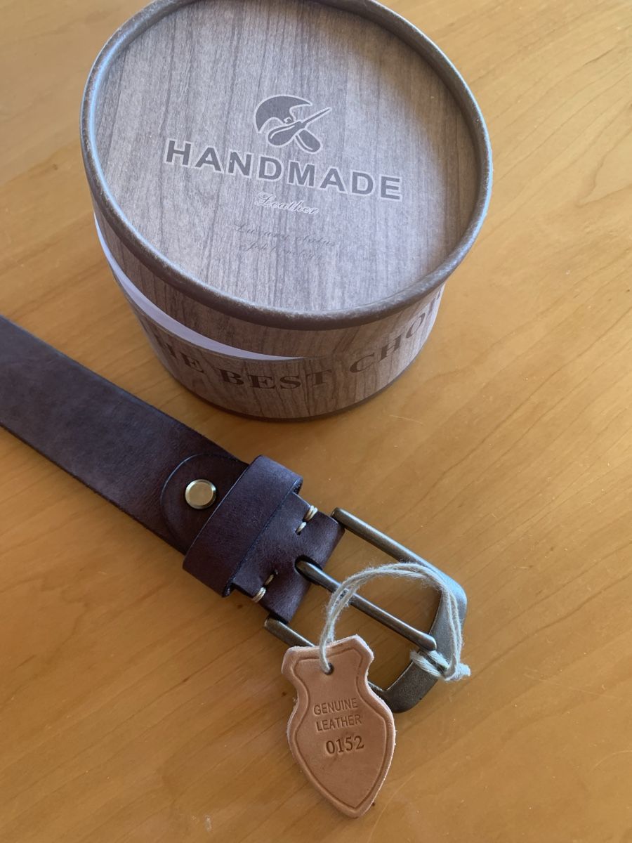 Cinture: Handgemachter Ledergürtel, braun, neuwertig & robust – Nuovo e nell'imballaggio originale da Arbon venduto da Schlosshof
