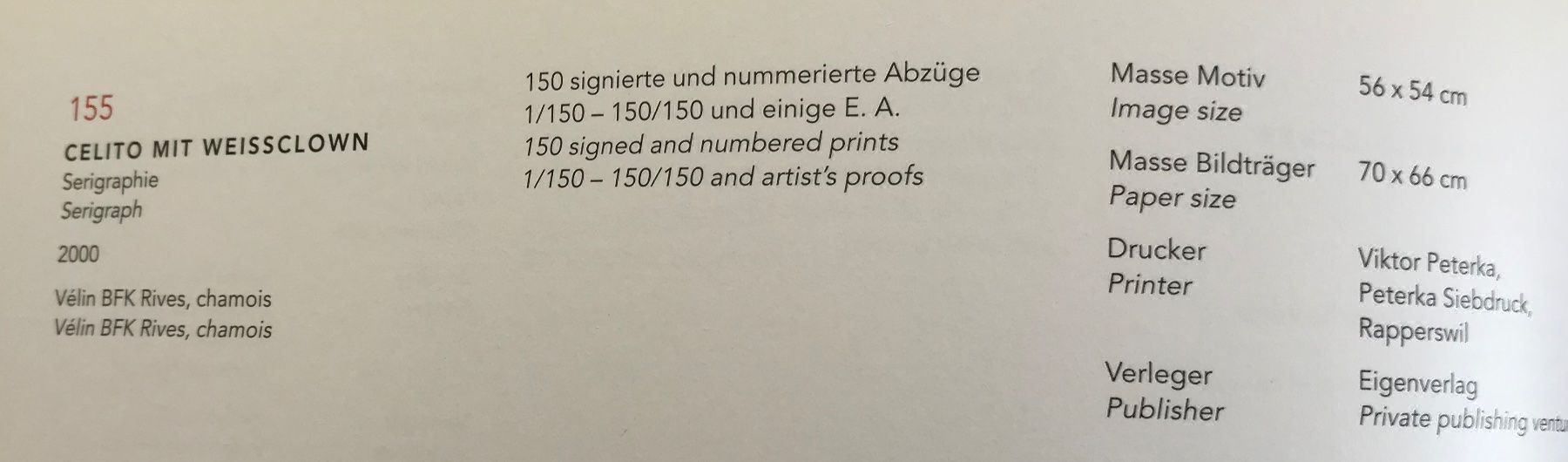 Grafica & Litografie: Rolf Knie, Serigraphie mit Applikation – Nuovo e nell'imballaggio originale da Einsiedeln venduto da artgallery59 6