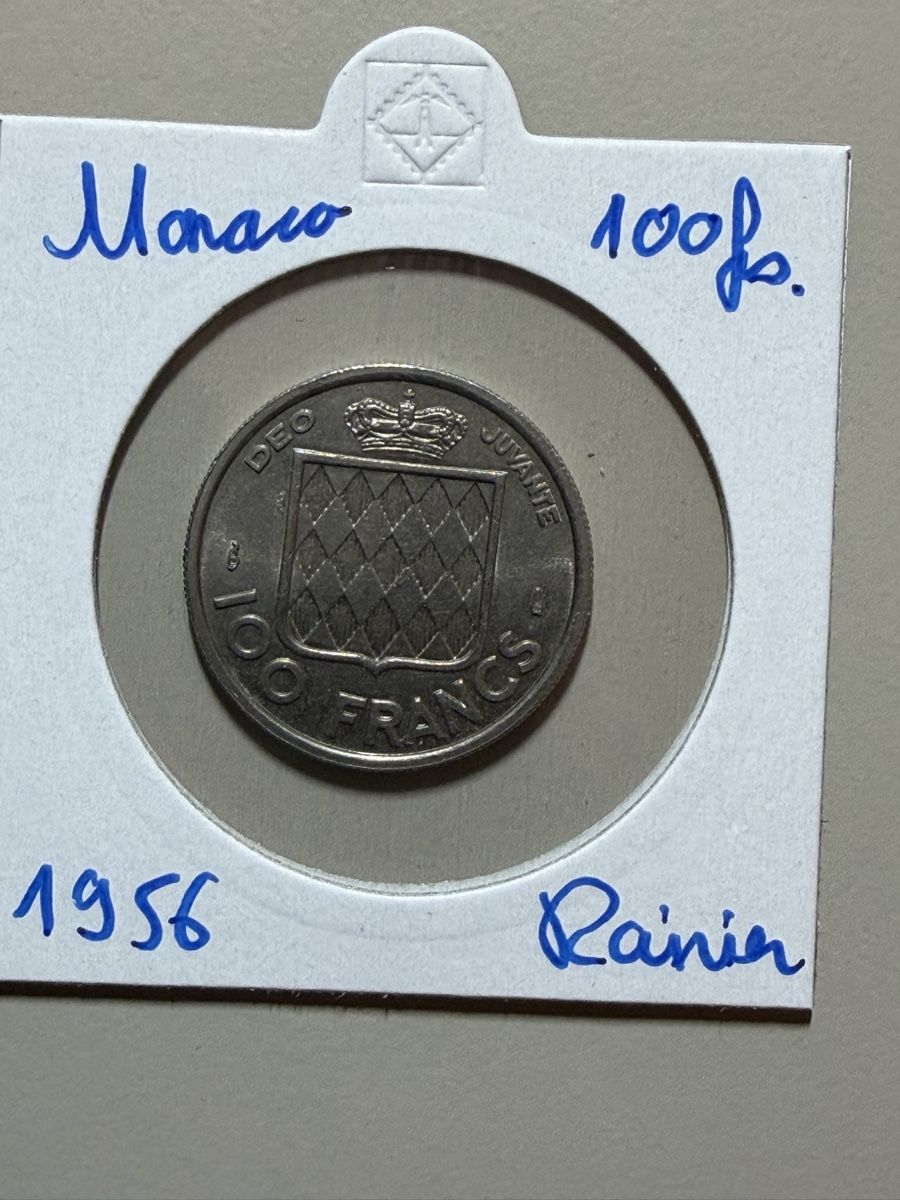 Tutti le monete: Monaco - 100 francs - 1956 - Rainier  – Usato da Payerne venduto da Mike1682