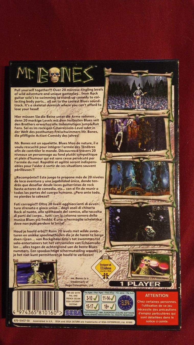 Sega Giochi: Mr Bones Game for Sega Saturn – Usato da leytron venduto da willowlepetit 1