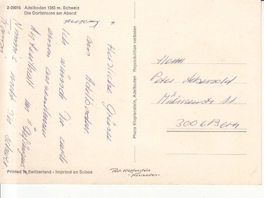 Cartoline postali: Adelboden ca. 1970 – Usato da Bürglen TG venduto da StampGraf 1