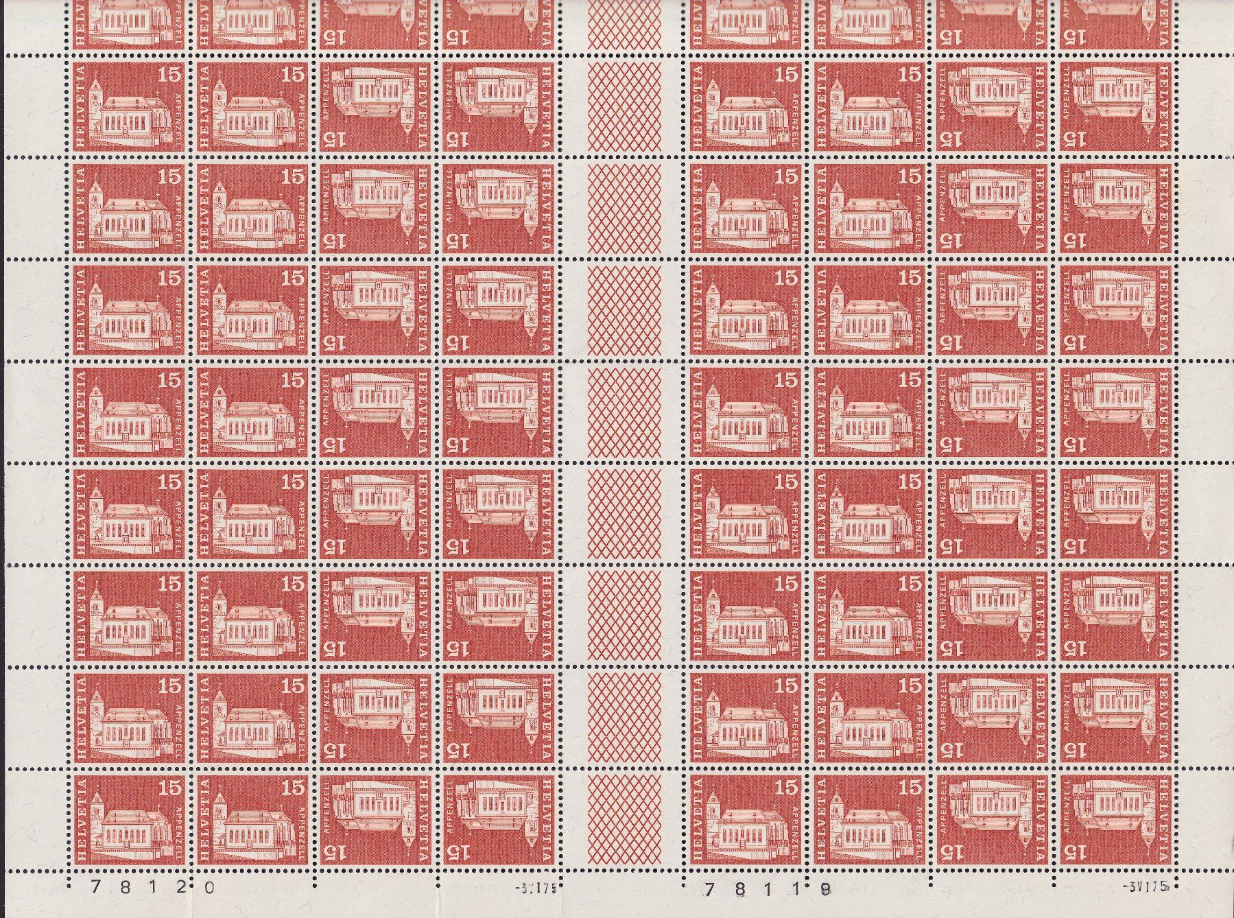 Tutti i francobolli: 1973, S70/K52 kompletter Bogen postfrisch **. – Usato da Sursee venduto da Luzernerraute 2