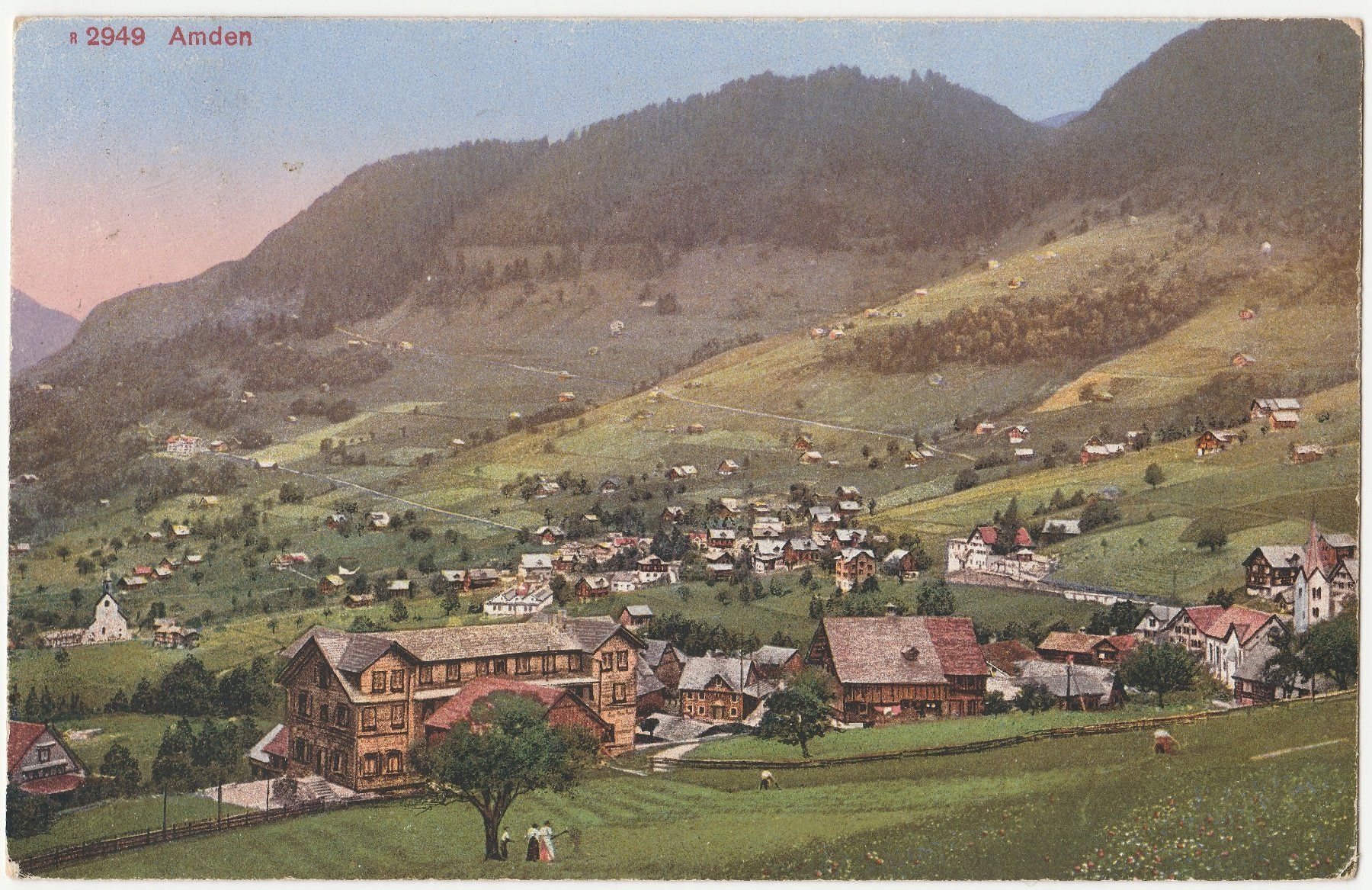 Ansichtskarten: Amden - (1924) – Gebraucht aus Fällanden von Blausegelfliege