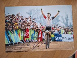 Nino Schurter A4 signiertes Foto original Autogramm