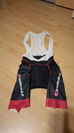 Velo Trägerhose Stöckli schwarz rot gebraucht guter Zustand